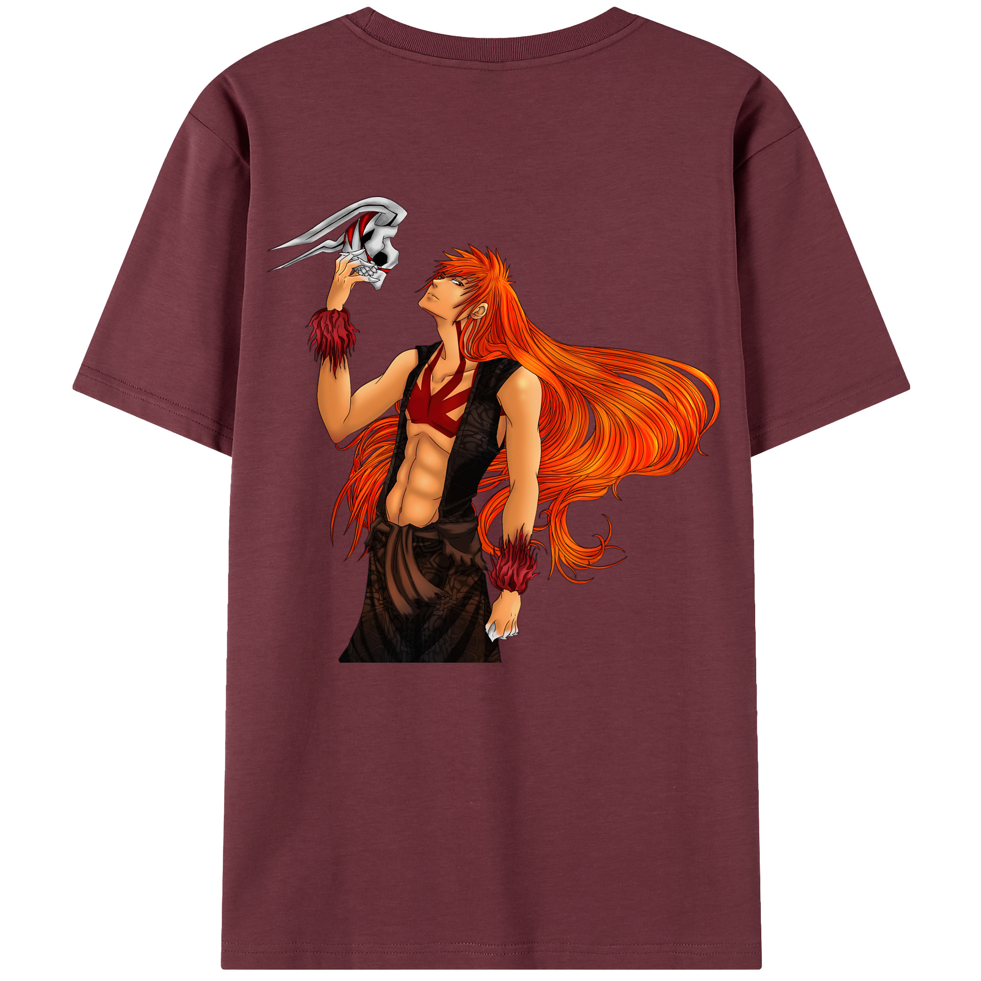 （画像用） ブリーチ 黒崎一護（くろさき いちご）BLEACH Kurosaki Ichigo 綿100％半袖Tシャツ（背面プリント）